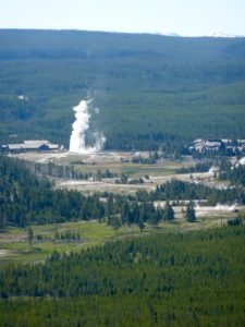 Old Faithful from the Biscuit Basin Overlook